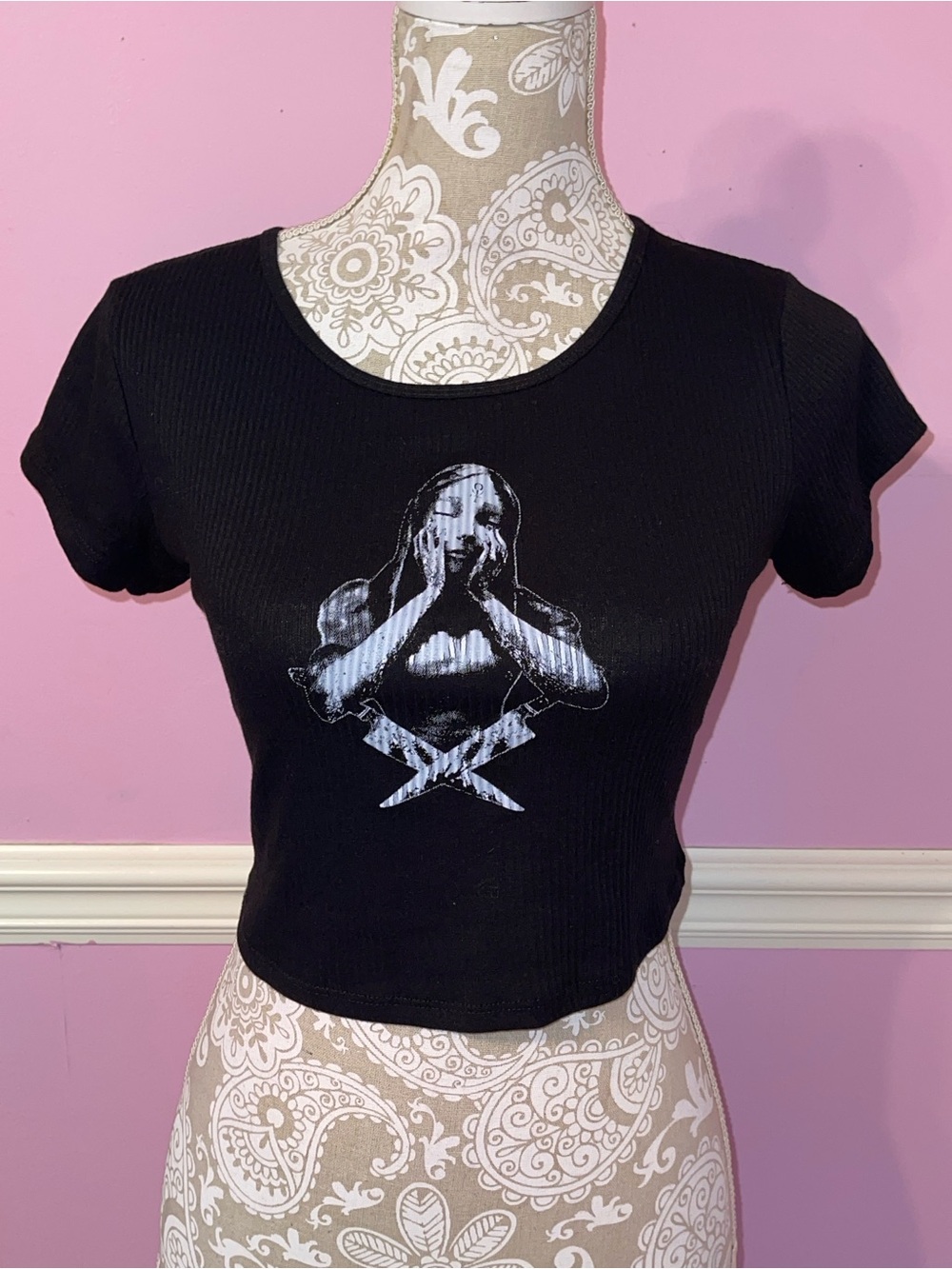 American McGee’s Alice madness returns crop top Lolita shirt blouse goth gothic